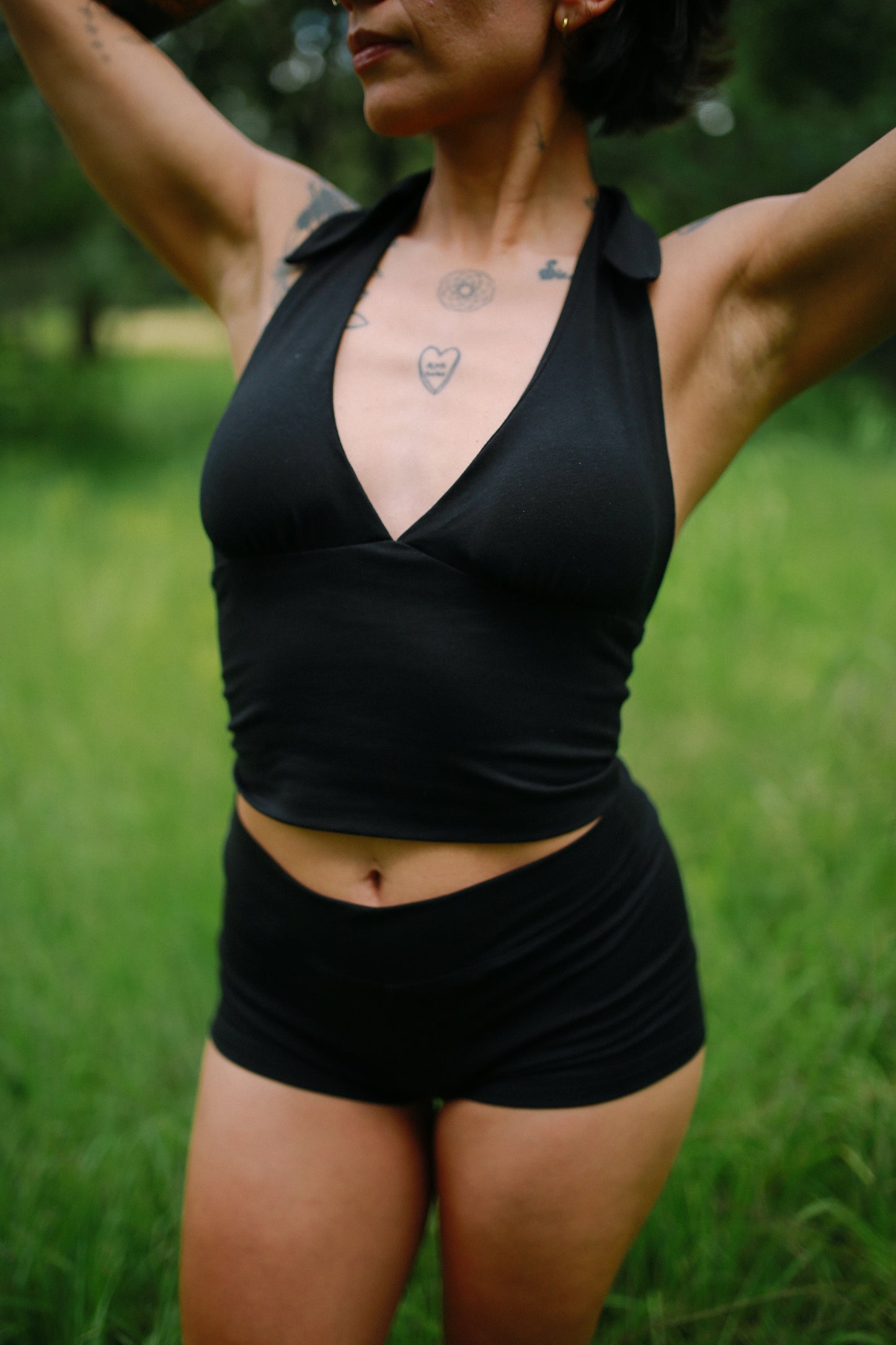 Halter Crop Top de Algodón